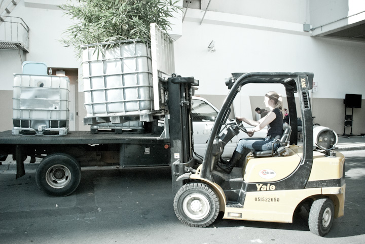 Forklift steering.